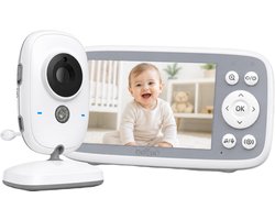 Babyfoon - Babyfoon Met Camera - Baby Monitor - Uitbreidbaar tot 2 Baby Camera's - Baby Camera - 4 inch Scherm - Zonder Wifi - VOX-modus - ideaal voor ouders